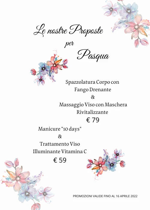 PROMOZIONE VALIDA FINO AL 16 APRILE 2022